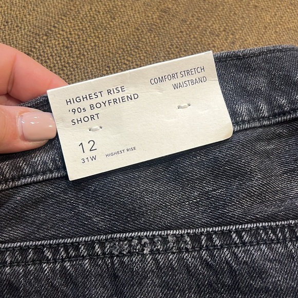 NWT High Rise Denim Black Shorts American Eagle Size 12 - Picture 3 of 4
